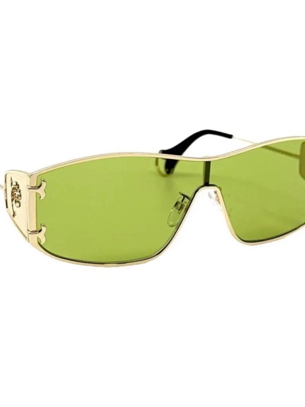 Emilio Pucci Gold Frame Sunglasses with Lime Green Lenses